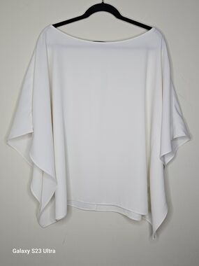 Lauren Ralph Lauren White Draped Boatneck Tunic